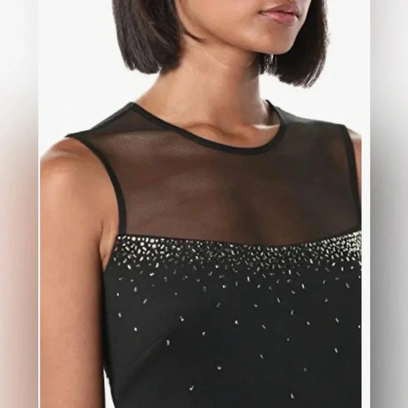 Calvin Klein Sleeveless Sheath with Illusion Neckline Sleeveless Dress Size 6 - Picture 5 of 7